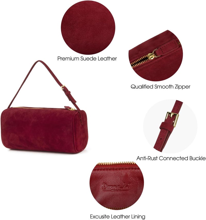 DONNAIN Premium Suede Leather Crossbody Purses for Women, Small Shoulder Bag with Adjustable Strap and Crossbody Hobo Bag - Image 5